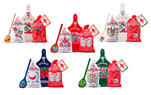 wegierska Papryka mielona mix 2 x 50g lniany worek + drewniane dodatki ręcznie zdobione