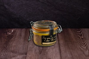 Egész hízott kacsamáj félkonzerv csatos üvegben 120g - Wątróbka z kaczki tuczona cała, pół konserwowana w szklanym słoiku - 120g