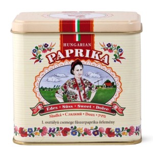 Papryka węgierska mielona słodka 100g w metalowym pudełku zdobionym