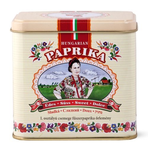 węgierska papryka mielona słodka w metalowym pudełku zdobionym 100g