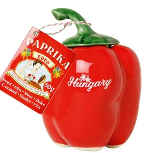 Papryka węgierska mielona słodka 50g w ceramicznym pojemniku "Duna" kolor czerwony