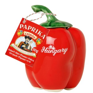 Papryka węgierska mielona pikantna 50g w ceramicznym opakowaniu "Duna" kolor czerwony