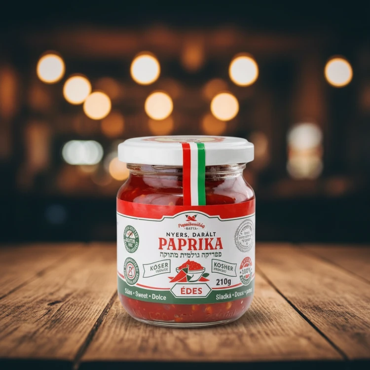 Węgierska-pasta-paprykowa-łagodna-koszerna-Edes-Piros-210g-węgierski-sklep-w-polsce