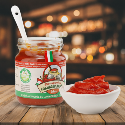 Węgierska-pasta-czosnkowa-z-papryką-słodką---Fuszerpaprikas-fokhagymakrem-edes-210g-sklep-węgierski-kraków