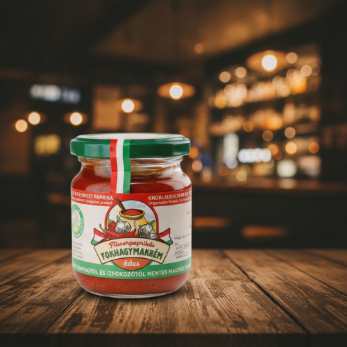 Węgierska-pasta-czosnkowa-z-papryką-słodką---Fuszerpaprikas-fokhagymakrem-edes-210g-przysmak-węgierski