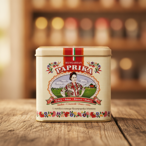 Papryka węgierska mielona słodka 100g w zdobionym metalowym pudełku