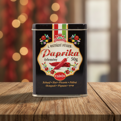Papryka węgierska mielona pikantna 50g w ozdobnym metalowym pudełku