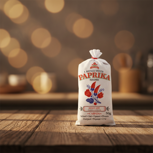 Papryka węgierska wędzona mielona pikantna 50g w worku lnianym