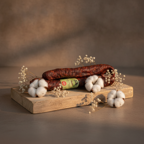 BIO kiełbasa z Mangalicy i szarego bydła lub bawoła łagodna 350g