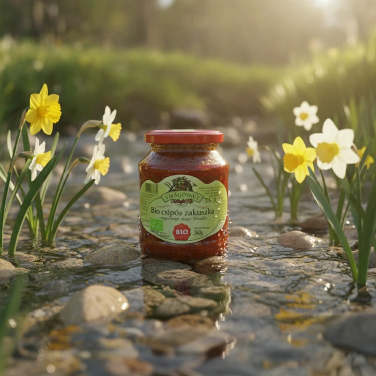 Węgierski-Krem-bakłażanowo-paprykowy-ostry-340g---Bio-csipős-zakuszka-ajvar