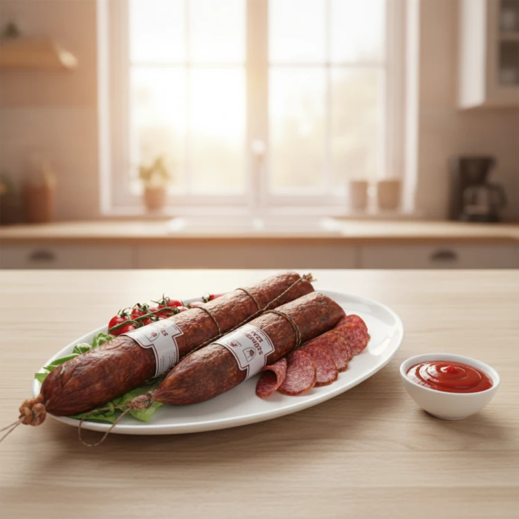 Węgierskie-Salami-białe-z-szarego-bydła-900g---Szürkemarha-szalámi