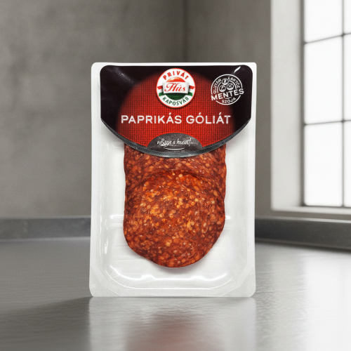 Węgierskie salami wieprzowe Goliat paprykowe w plastrach 60 g – Privát Paprikás Góliát