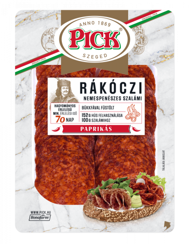 Węgierskie salami Rakoczi paprykowe łagodne plastry 70g - PICK RÁKÓCZI PAPRIKÁS SZALÁM