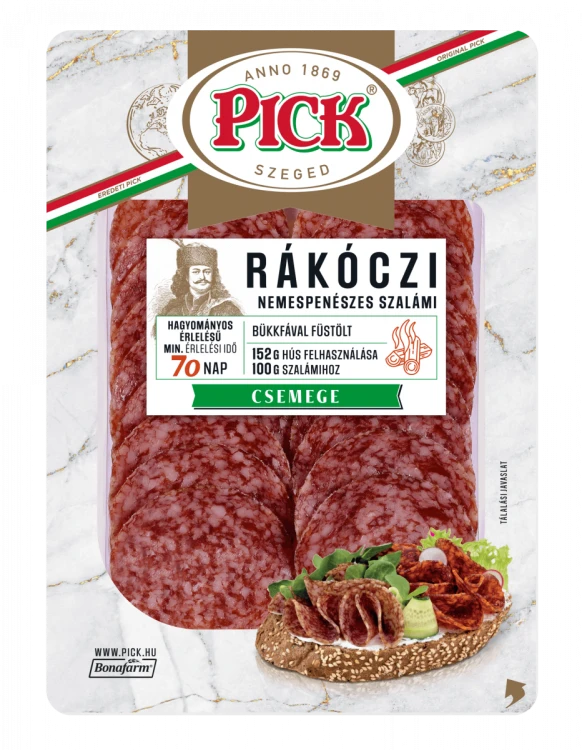 Węgierskie salami Rakoczi klasyczne plastry 70g - Pick Rákóczi szalami