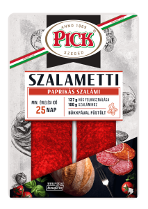 Węgierskie salami paprykowe łagodne plastry 70g - Pick Szalametti paprikas szalami