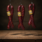 Węgierska-kiełbasa-wiejska-lekko-pikantna-z-Mangalicy-150g---Mangalica-füstölt-kolbász