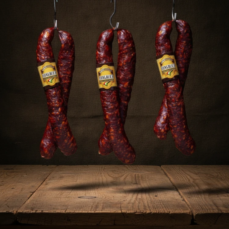 Węgierska-kiełbasa-wiejska-lekko-pikantna-z-Mangalicy-150g---Mangalica-füstölt-kolbász