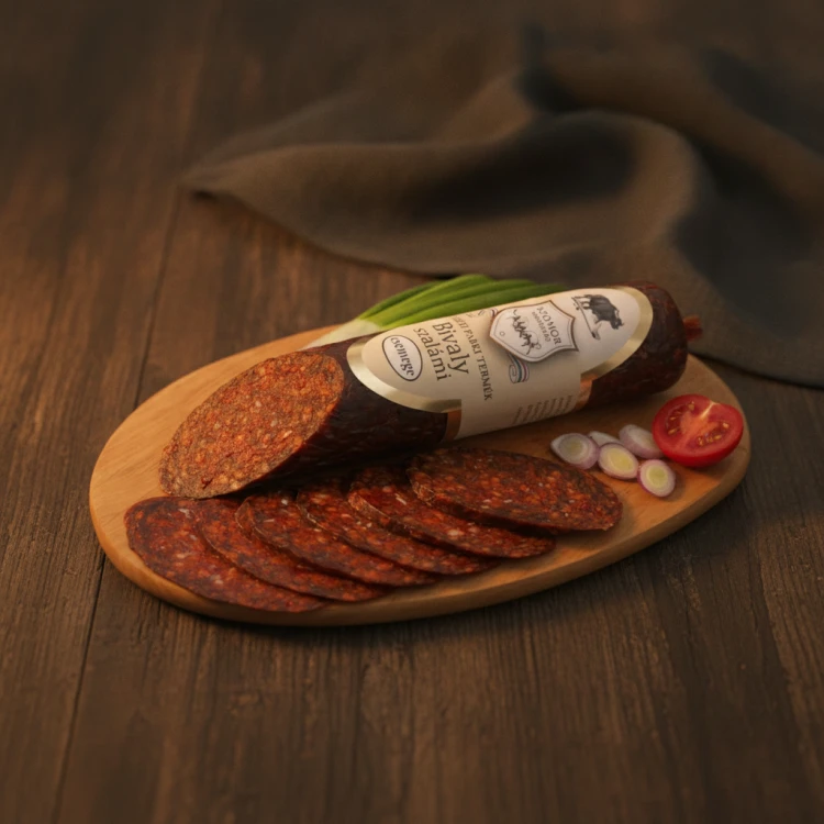 Węgierskie-Salami-pikantne-z-bawoła-300g---Bivaly-csípős-szalámi