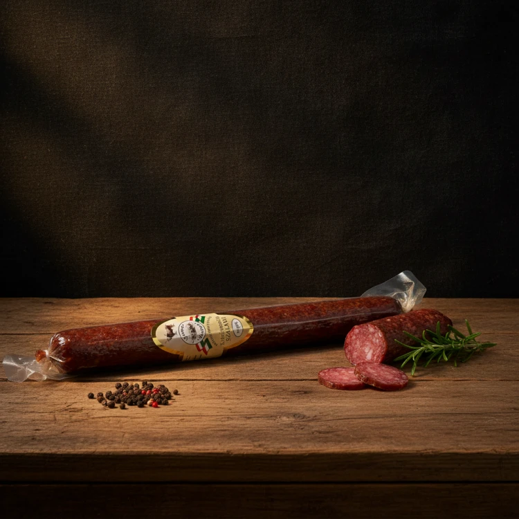 Węgierskie-Salami-z-Szarego-bydła-pikantne-200g---Szürkemarha-csípős-szalámi