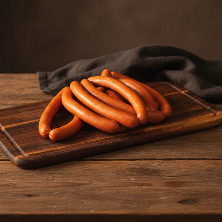 Węgierskie wiejskie parówki z Mangalicy pakowane próżniowo