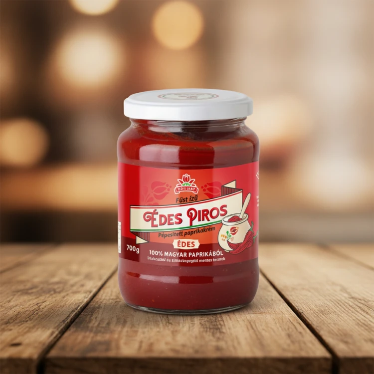 Węgierska-Pasta-wędzona-paprykowa-łagodna-(krem)---Füst-ízű-Édes-Piros-pép.-paprika-krém-700g