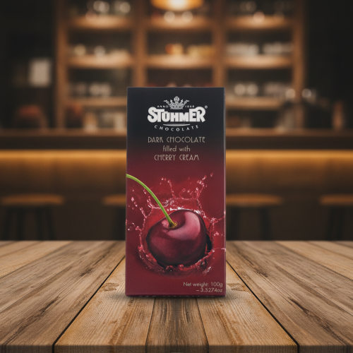 Węgierska gorzka czekolada Stühmer 65% z kremem wiśniowym 100g