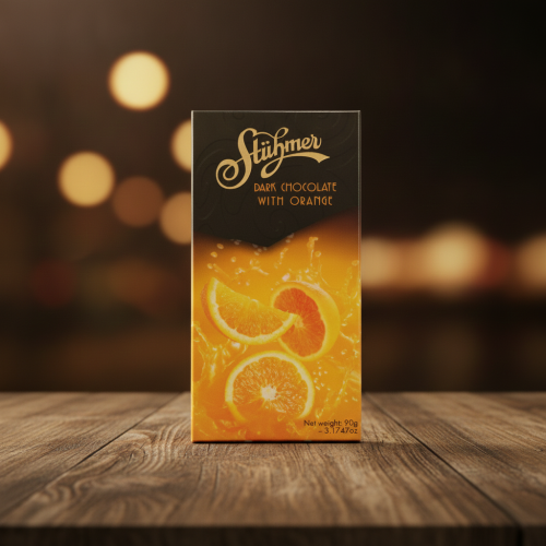 Węgierska gorzka czekolada Stühmer 70% z kandyzowaną pomarańczą 90g