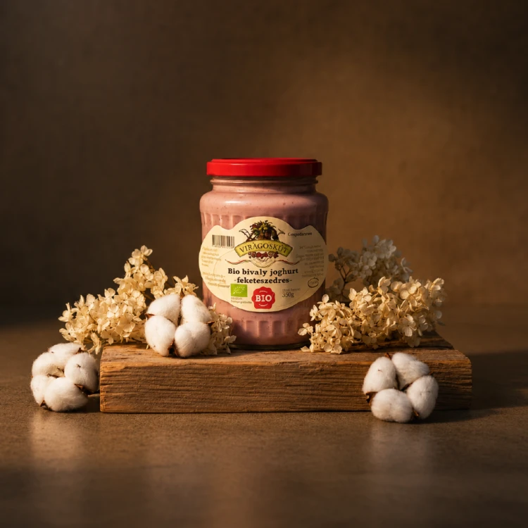 BIO jogurt bawoli jeżynowy 350g – Bio bivaly feketeszedres joghurt