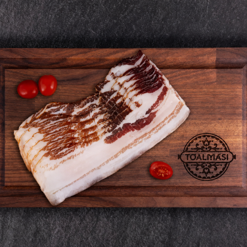 Węgierski wędzony boczek z Mangalicy - Tóalmási füstölt szeletelt mangalica kolozsvári szalonna 100g