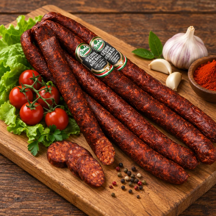 Wędzona węgierska kiełbasa pikantna z szarego bydła 300 g