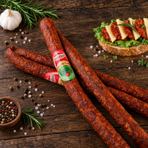 Węgierska kiełbasa pasterska pikantna Pásztorbot csípős kolbász 650 g