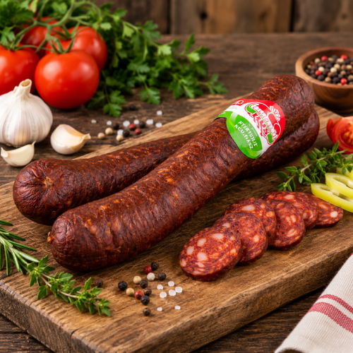 Węgierska swojska kiełbasa pikantna wędzona miękka Nyers füstölt kolbász csípős 500 g