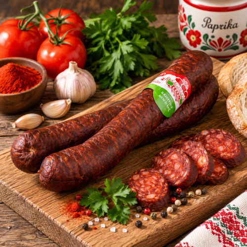 Węgierska swojska kiełbasa łagodna wędzona miękka 500 g