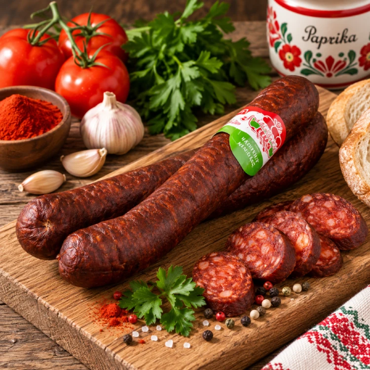 Węgierska swojska kiełbasa łagodna wędzona miękka 500 g