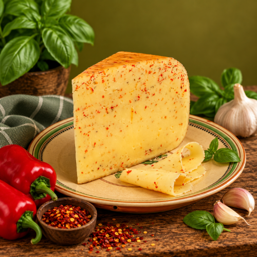 Węgierski BIO ser dojrzewający z papryką i czosnkiem 300 g