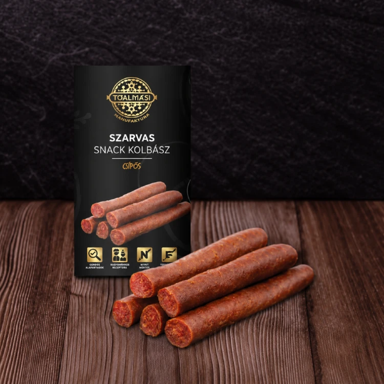 Węgierskie kiełbaski przekąskowe pikantne z jelenia 150 g – Tóalmási Csípős Szarvas