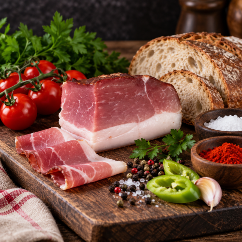 Węgierski udziec z tłuszczem z Mangalicy dojrzewający 300g – Mangalica parasztsonka comb