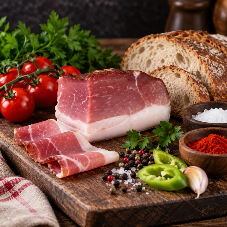 Węgierski udziec z tłuszczem z Mangalicy dojrzewający 300g – Mangalica parasztsonka comb