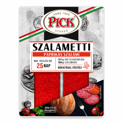 Węgierskie salami paprykowe PICK Szalametti paprikás krojone 70g