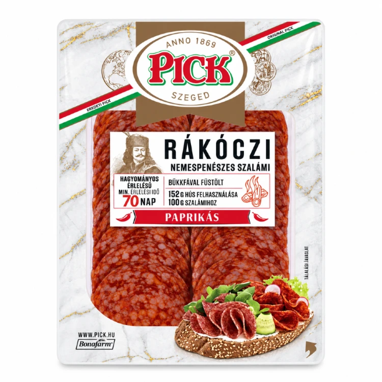 Węgierskie salami PICK Rákóczi paprykowe łagodne plastry 70g