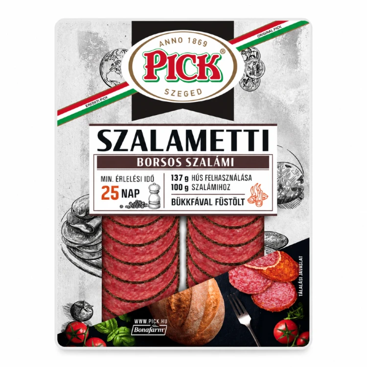 Węgierskie salami z pieprzem PICK Szalametti borsos krojone 70g